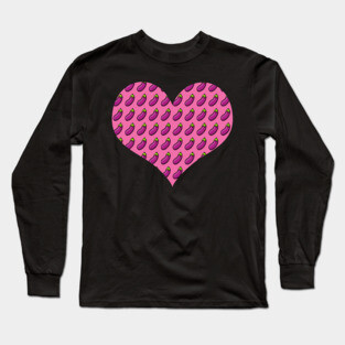 Heart Love Eggplant Funny Emoji Thot Dick Adult Joke Gift Long Sleeve T-Shirt