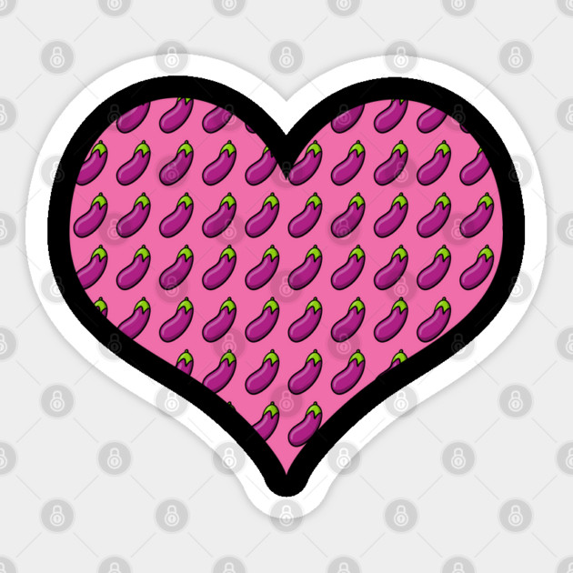 Heart Love Eggplant Funny Emoji Thot Dick Adult Joke Gift Sticker by belownormal