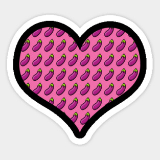 Heart Love Eggplant Funny Emoji Thot Dick Adult Joke Gift Magnet