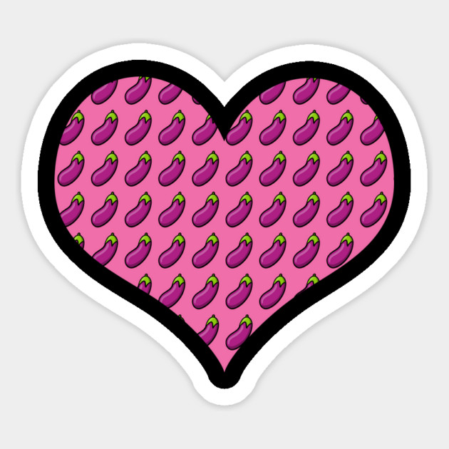 Heart Love Eggplant Funny Emoji Thot Dick Adult Joke Gift Magnet by belownormal