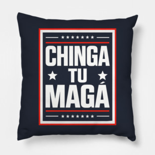 CHINGA TU MAGA - WHITE IN RED BOX Pillow