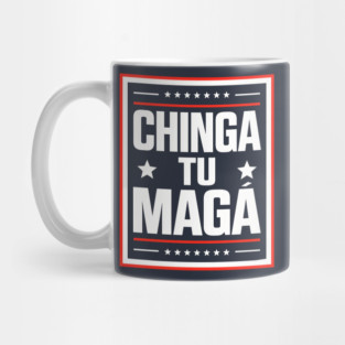 CHINGA TU MAGA - WHITE IN RED BOX Mug