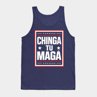 CHINGA TU MAGA - WHITE IN RED BOX Tank Top