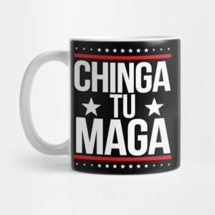 CHINGA TU MAGA - WHITE BOLD RED LINE Mug