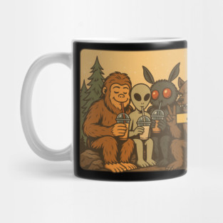 Cryptid Bigfoot Mothman Werewolf And Alien Mug
