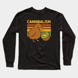 Bird Eating Kiwi Cannibalism Long Sleeve T-Shirt