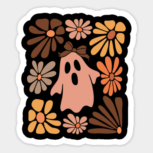 Boho Floral Ghost Magnet by JessArty