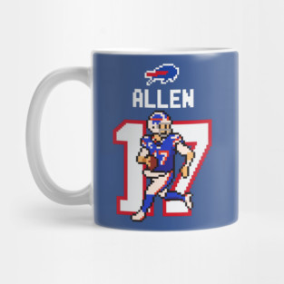 Josh Allen Pixel Quarterback Art Mug
