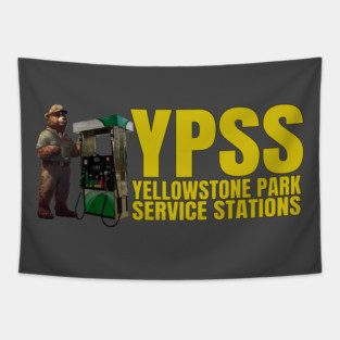 YPSS Bear and Gas Pump Tapestry
