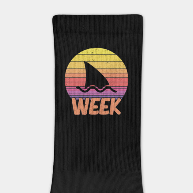 Funny Retro Shark Week 2025 Vintage Sunset Beach by ArtistTee ⭐⭐⭐⭐⭐
