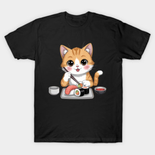 Cats and Sushi Japanese Food Kitten Kawaii T-Shirt