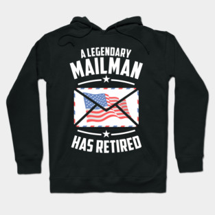 Legendary Retired Mailman American Flag Envelope Design Hoodie