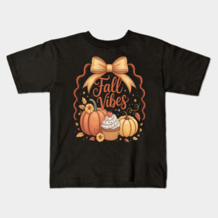 Fall Vibes Pumpkin Fall Kids T-Shirt