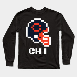 Chicago Bears Tecmo Super Bowl Football Helmet Long Sleeve T-Shirt
