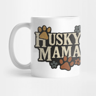 Husky Mama Bold Paw Print Dog Mom Design Mug