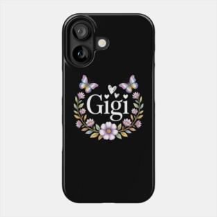 Gigi Butterfly Floral Shirt – Cute Grandmother Gift Idea Phone Case