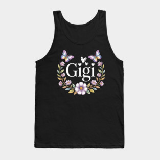 Gigi Butterfly Floral Shirt – Cute Grandmother Gift Idea Tank Top