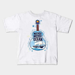 Mother Ocean Jimmy Buffett Lyrics Guitar Kids T-Shirt