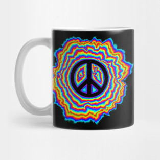 psychedelic peace sign Mug