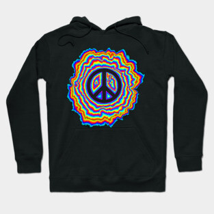 psychedelic peace sign Hoodie