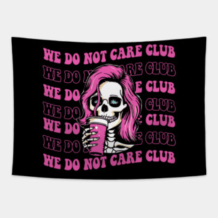 WDNC We Do Not Care Club Skull Messy Girl Perimenopause Tapestry