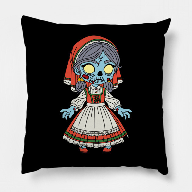 Cute Italian Zombie Pillow by H. R. Sinclair