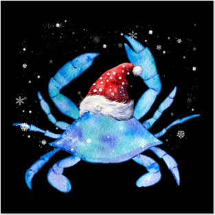 Crab Pet Louisiana Delaware Virginia Maryland Blue Crab Christmas Posters and Art