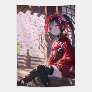 Kurumi Tokisaki Date A Live Anime Amid Sakura Tea Tapestry