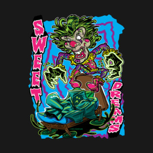 Sweet Dreams - Creepy Clown on headboard T-Shirt