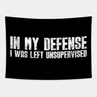 In My Defense - Funny Sarcastic Joke Tapestry