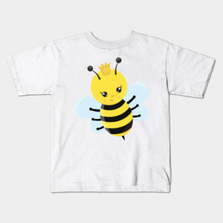 Queen Bee, Bee With Crown, Cute Bee, Honey Bee, Insect Kids T-Shirt
