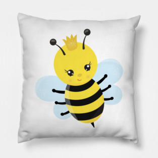 Queen Bee, Bee With Crown, Cute Bee, Honey Bee, Insect Pillow