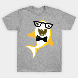 Yellow Shark, Shark With Eyeglasses, Bow Tie T-Shirt