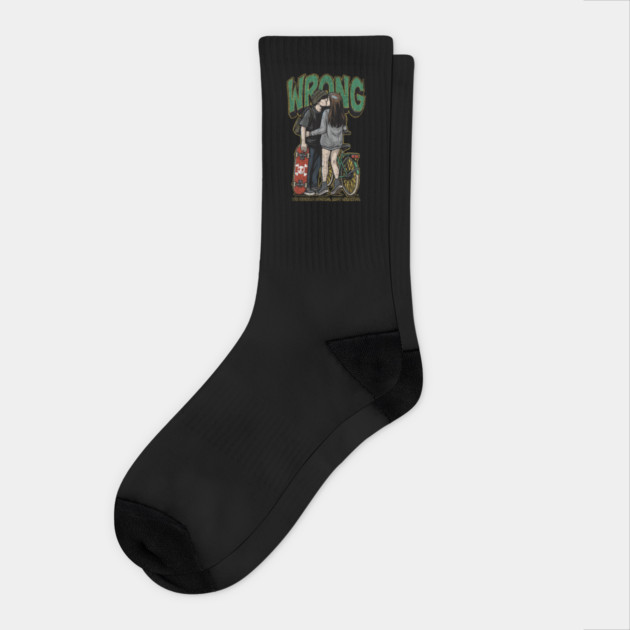 Break Decks Not Hearts – Skater Love Story Socks by Wrongteeshirt