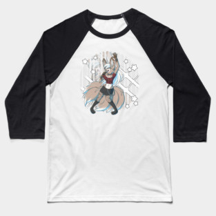 Punk Rock Fox Kitsune Girl Baseball T-Shirt