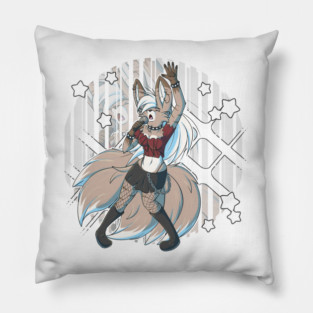 Punk Rock Fox Kitsune Girl Pillow