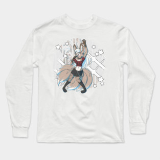 Punk Rock Fox Kitsune Girl Long Sleeve T-Shirt