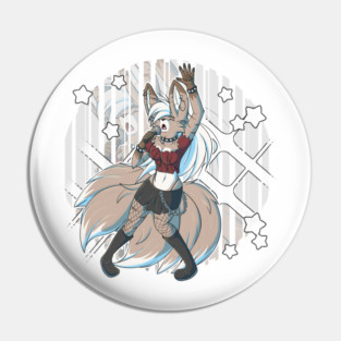 Punk Rock Fox Kitsune Girl Pin
