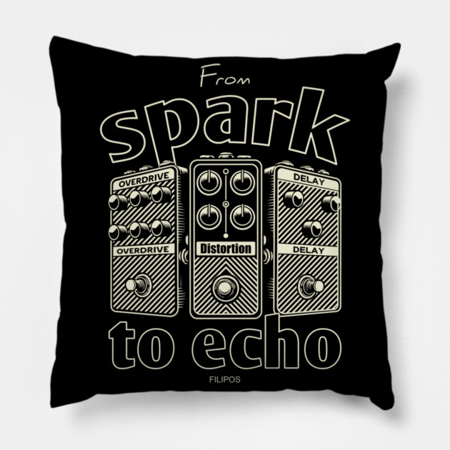 From Spark to Echo. Guitar. Pillow by filiposwear