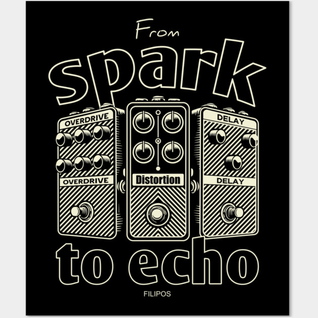 From Spark to Echo. Guitar. Wall Art by filiposwear
