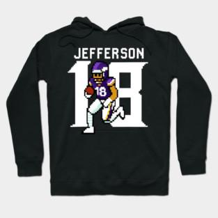 Pixel Art Justin Jefferson Football Tribute Hoodie