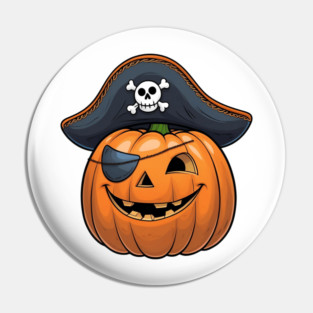 Funny Pirate Pumpkin Pin