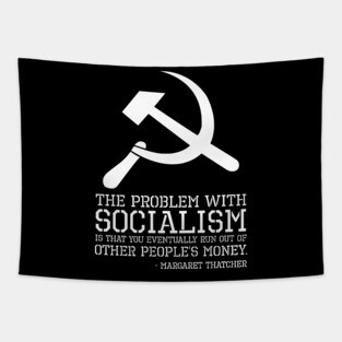 Anti Socialism Communism SJW British Margaret Thatcher Quote Tapestry