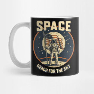 Vintage Astronaut Planting Flag in Space Mug