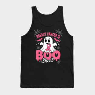 Breast Cancer Is Booo Sheet Halloween Breast Cancer Awareness Tank Top