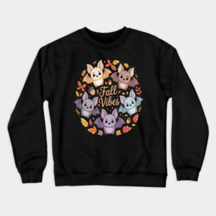 Bat Fall Vibes Fall Season Crewneck Sweatshirt