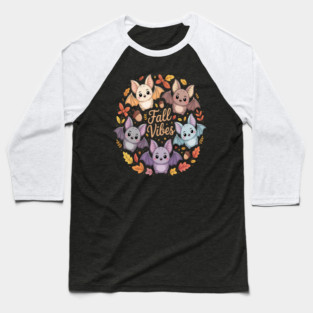 Bat Fall Vibes Fall Season Baseball T-Shirt