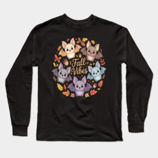 Bat Fall Vibes Fall Season Long Sleeve T-Shirt