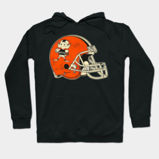 Retro Distressed Cleveland Browns Brownie Helmet Hoodie