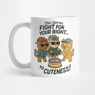 Beastie Boys Cute Cat Party – Fight For Your Right To Cuteness Retro T-Shirt Mug